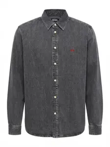 DIESEL Рубашка на пуговицах 'D-SIMPLY' серого цвета Regular fit