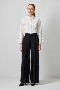 Широкие брюки со складками Touche Prive, черный