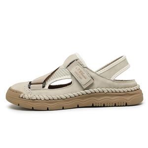 G.N.SHIJIA Черные золотые бычьи пляжные сандалии мужские, цвет Sand