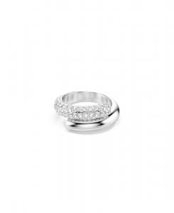 Белое кольцо Dextera с родиевым покрытием Swarovski, Silver