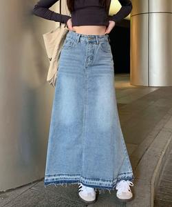 aimoha -select-/Дизайнерская джинсовая юбка А-силуэта с асимметричным низом