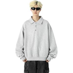 X1617 Свитшот Unisex Gray Lapel Moderate Heavyweight