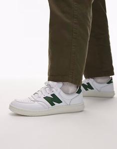 Кроссовки CT500 из белой кожи с зелеными деталями New Balance