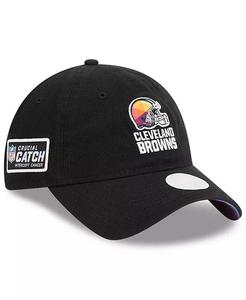 Женская черная кепка Cleveland Browns 2023 NFL Crucial Catch 9TWENTY Adjustable New Era