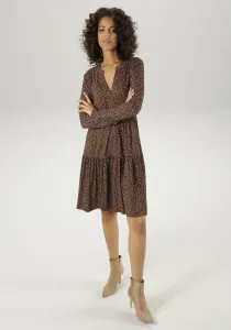 Трикотажное платье Aniston CASUAL с модным цветным графическим принтом по всей поверхности – НОВАЯ КОЛЛЕКЦИЯ, цвет Braun-Sand-Petrol