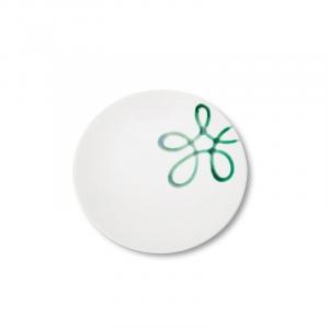 Блюдце Pure Flamed Green для кофе/чая d: 15 см / высота: 2,5 см Gmundner Keramik, белый/зеленый