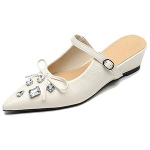 City camel Женские противоскользящие тапочки с закрытым носком на резиновой подошве экрю, цвет Ecru