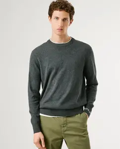Мужской джемпер приталенного кроя с круглым вырезом Pepe Jeans, темно-серый