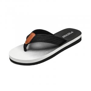 BOLE Резиновые подошвы устойчивые к запаху износостойкие противоскользящие шлепанцы мужские черно-белые, цвет Black White