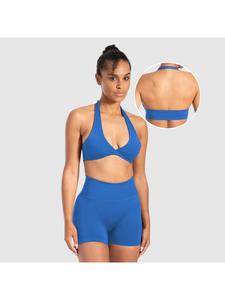 SMILODOX Спортивный бюстгальтер Myrah Twisted синего цвета