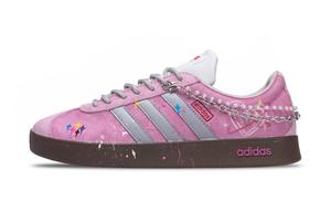 Adidas Кроссовки для скейтбординга VL COURT 2.0 Pink Star Whispers, износостойкие, низкие, унисекс, ярко-розовые