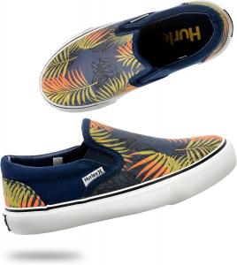 Детские слипоны Hurley из холщовой ткани - низкие кеды для скейтбординга для детей, спортивная обувь для мальчиков и девочек, повседневные кроссовки, синий