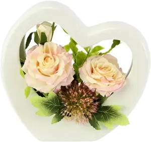 И.ГЕ.А. Искусственный цветок "Композиция из роз" в керамической вазе I.GE.A. 22х20х20 см, светло-розовый