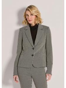 MADELEINE Блейзер Eleganter Einreiher mit Reverskragen in bleigrau / perlweiß