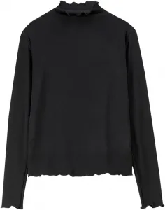 Женская футболка с полувысоким воротником, волнистым краем, утолщенная, с длинными рукавами, вязаная