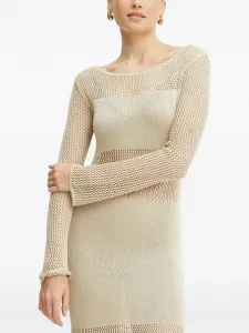 Платье с боковыми разрезами Fracomina, нейтральный