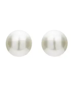 Серьги-Гвоздики с искусственным жемчугом из стерлингового серебра Genevive, white