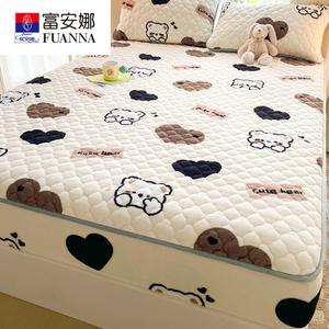 Fuanna Простыня на резинке из молочного вельвета 180х200 см, утепленная, цвет Honey Bear