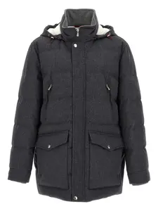 Стеганое шерстяное пальто Brunello Cucinelli, серый