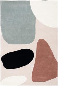 Ковер для декора коллекции Fifth Avenue от SAFAVIEH, 69 x 122 см, , бежевый и черный, ручной работы в стиле модерн середины века из новозеландской шерсти, идеально для помещений с высокой проходимостью: прихожая, гостиная, спальня (FTV119B)