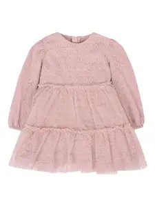 Вышитое многоярусное платье Mayoral, розовый