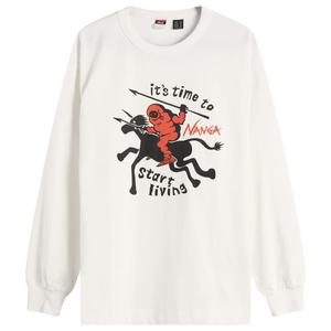 Эко-Гибридная футболка с длинным рукавом и графическим принтом Nanga, белый