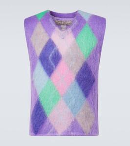 Вязаный жилет из мохера в клетку ERL, Purple Multi