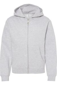 Independent Trading Co. Молодежная толстовка средней толщины с капюшоном и застежкой-молнией, цвет grey heather
