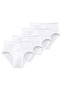 Трусы 4 шт. в упаковке - спортивные трусы в мелкий рубчик из хлопка базовые белые Schiesser, белый