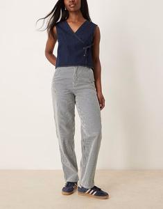 Плотницкие брюки Dickies из денима в полоску цвета гикори темно-синего цвета