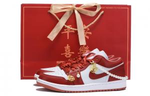 Женские баскетбольные кроссовки Air 1 Slip-Resistant Coverage Low-Top Vintage True Red Jordan