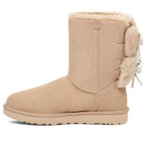 Кроссовки классические с двойным бантом короткие ботинки Ugg, бежевый