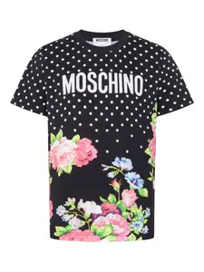 Хлопковая футболка Moschino, черный