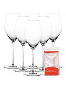 Набор из 6 бокалов для шампанского + полировальная салфетка Hi-Lite 347 мл, прозрачная Spiegelau