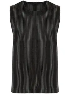 Плиссированный топ без рукавов Homme Plissé Issey Miyake, черный