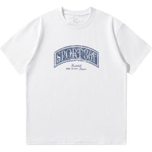 361° Футболка мужская белая с круглым вырезом умеренно прямого кроя