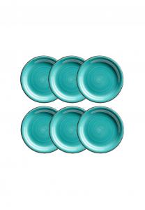 Набор десертных керамических тарелок MäSer Lumaca, 27 см, лазурный