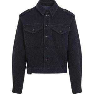 Givenchy Приталенная джинсовая куртка с воротником и пуговицами, Black