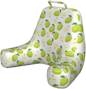 Наволочка для подушки для чтения Ambesonne Fruits, в мультяшном стиле: зеленые стебли, сердцевина и анатомия яблока, мягкая, без наполнителя, размер XL, коричневый, желтый, зеленый, кремовый., Brown Yellow Green Cream