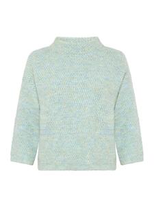 Светло-голубой/кремовый вязаный свитер с воротником-стойкой CARTOON