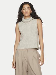 Свитер с высоким воротником обычного кроя Vila, бежевый