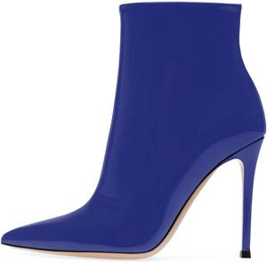 Женские сексуальные ботильоны iadore на высоком каблуке-шпильке с острым носком, боковой молнией, из лакированной кожи, модные зимние и осенние ботинки, размеры 5-12 US, Blue