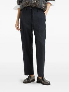 Шерстяные брюки с поясом Brunello Cucinelli, серый