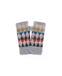 Женские вязаные вручную варежки Jaya Harlequin из шерсти (половинки) Feelgoodz, розовый