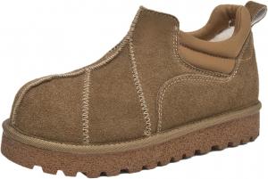 Замшевые ботильоны с эластичными ремешками и прочной подошвой Generic, Khaki