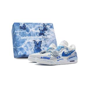 Jordan Легаси 312 противоскользящие и износостойкие дышащие низкие винтажные баскетбольные кроссовки мужские бело-сине-серые, цвет White Blue Gray