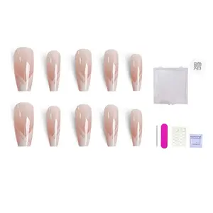 Искусственные ногти для женщин ORANOT, Short Ballerina M, Suitable For Chubby Hand[Includes Storage Box]16-12-13-12-9