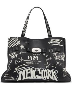 Большая сумка-мессенджер Bryar DKNY, Black/silver