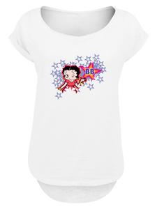 Длинная футболка Betty Boop Purple Stars And Dots белого цвета F4NT4STIC
