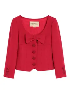 Твидовый пиджак с бантом VALENTINO GARAVANI, красный